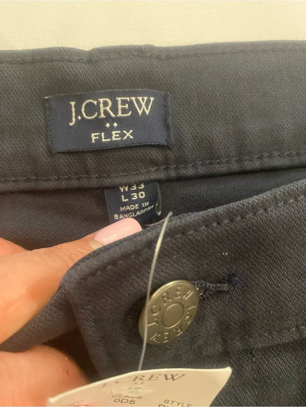 J. Crew Men’s Navy Blue Slim Straight Leg Flex Five Pocket Jeans New 33x30